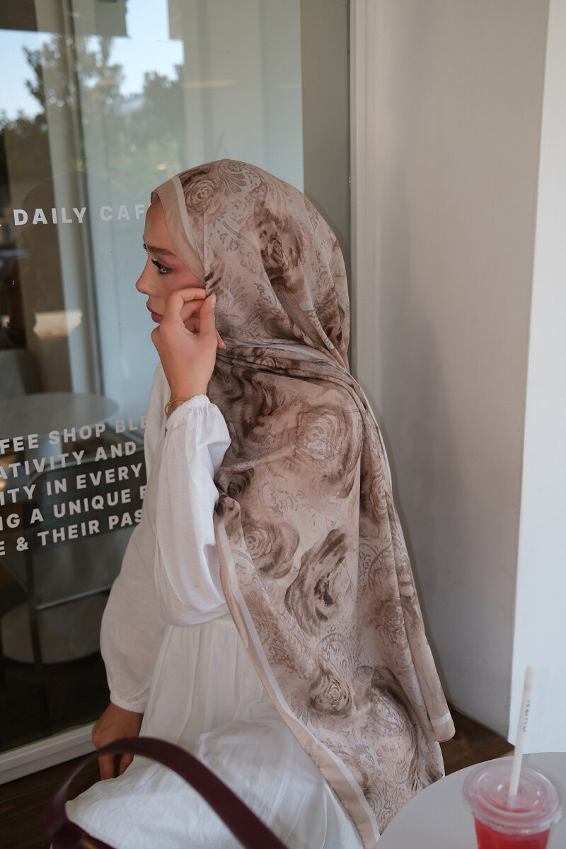 Rossa Desen Soft Şal - Kum - 3