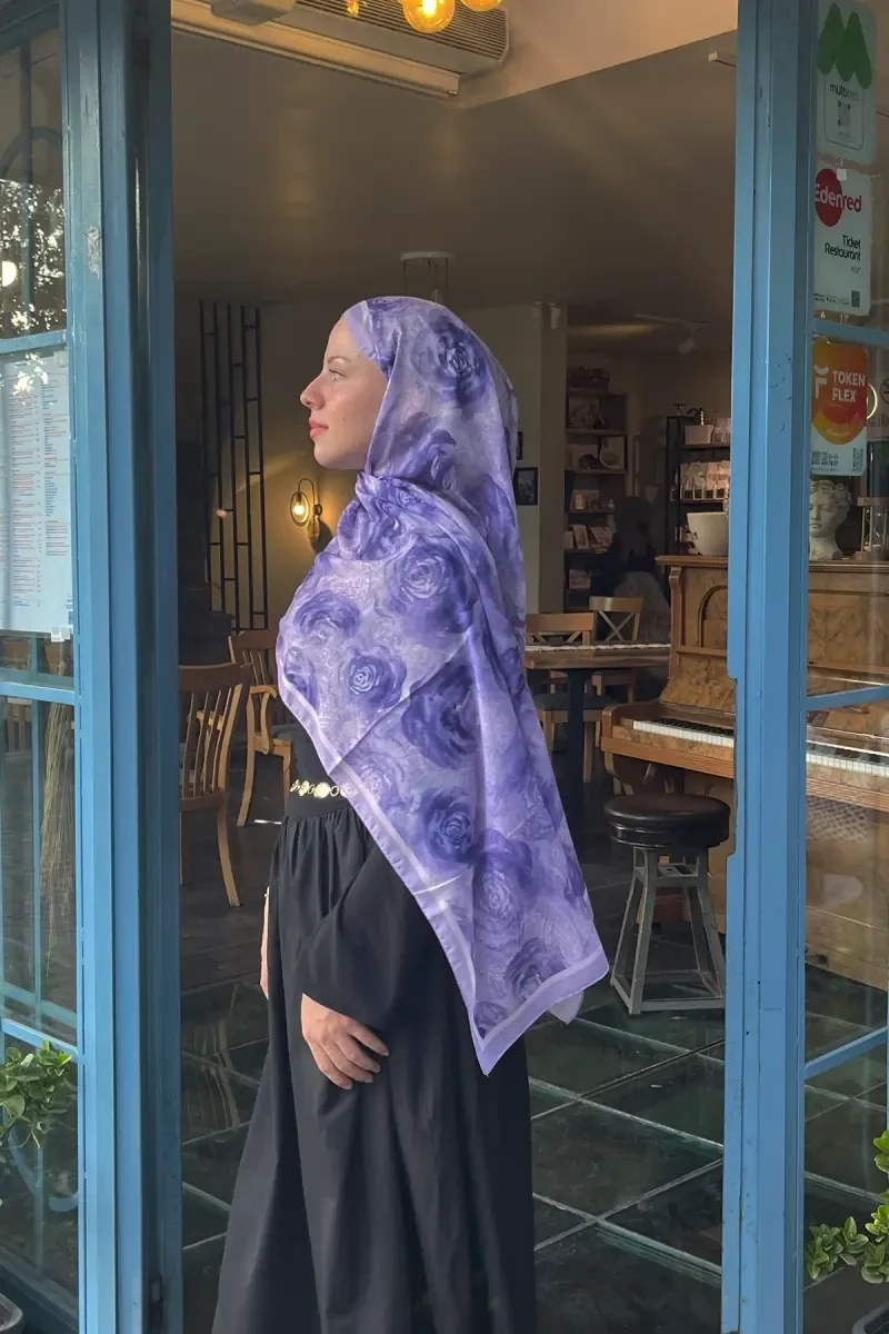 Rossa Desen Soft Şal - Lila - 2