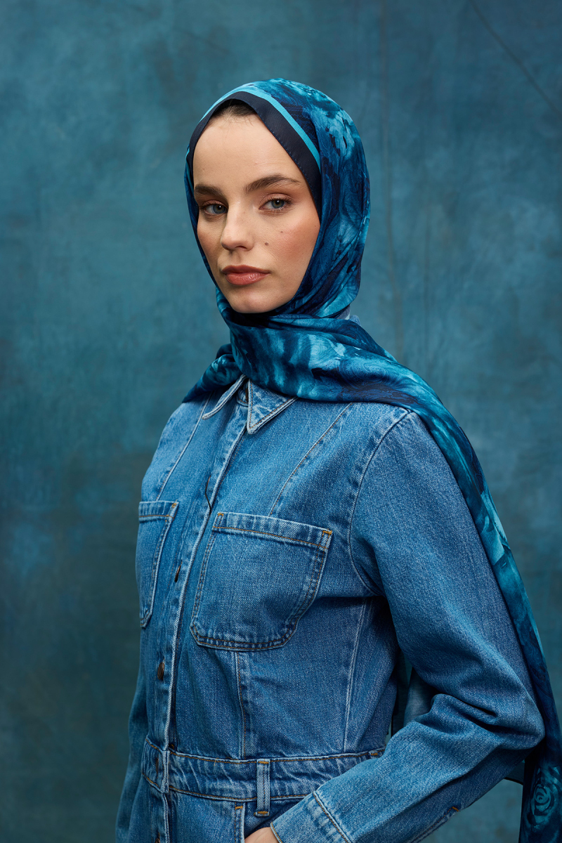 Rossa Desen Soft Şal - Mavi - 4