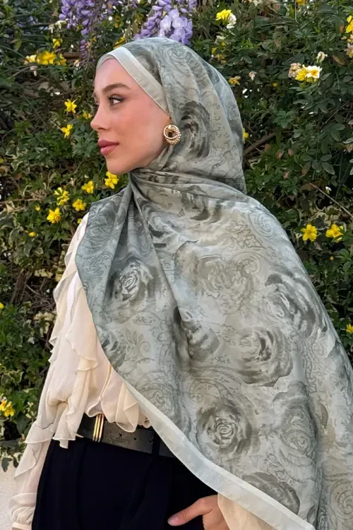 Rossa Desen Soft Şal - Mint - Camellia Scarfs (1)