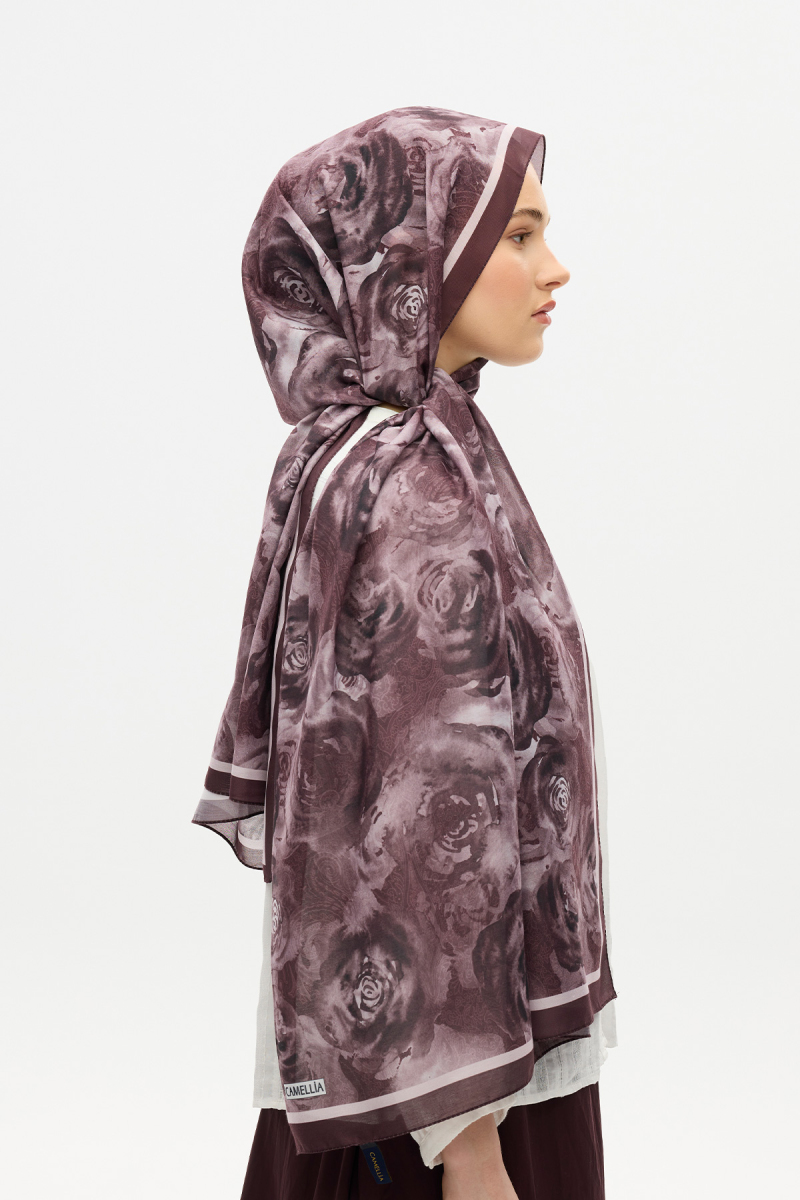 Rossa Desen Soft Şal - Mor - 1
