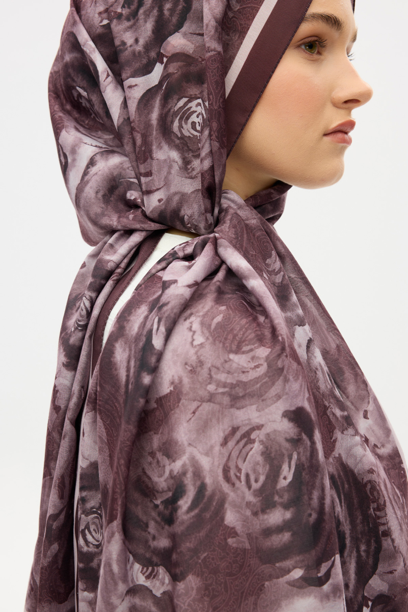 Rossa Desen Soft Şal - Mor - 3