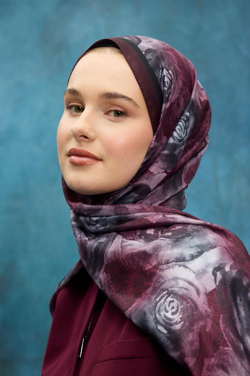 Rossa Desen Soft Şal - Mürdüm - 3