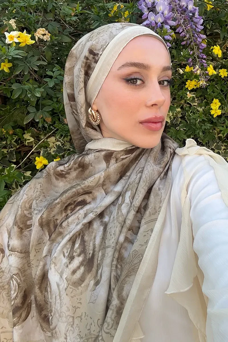 Rossa Desen Soft Şal - Olive - 2