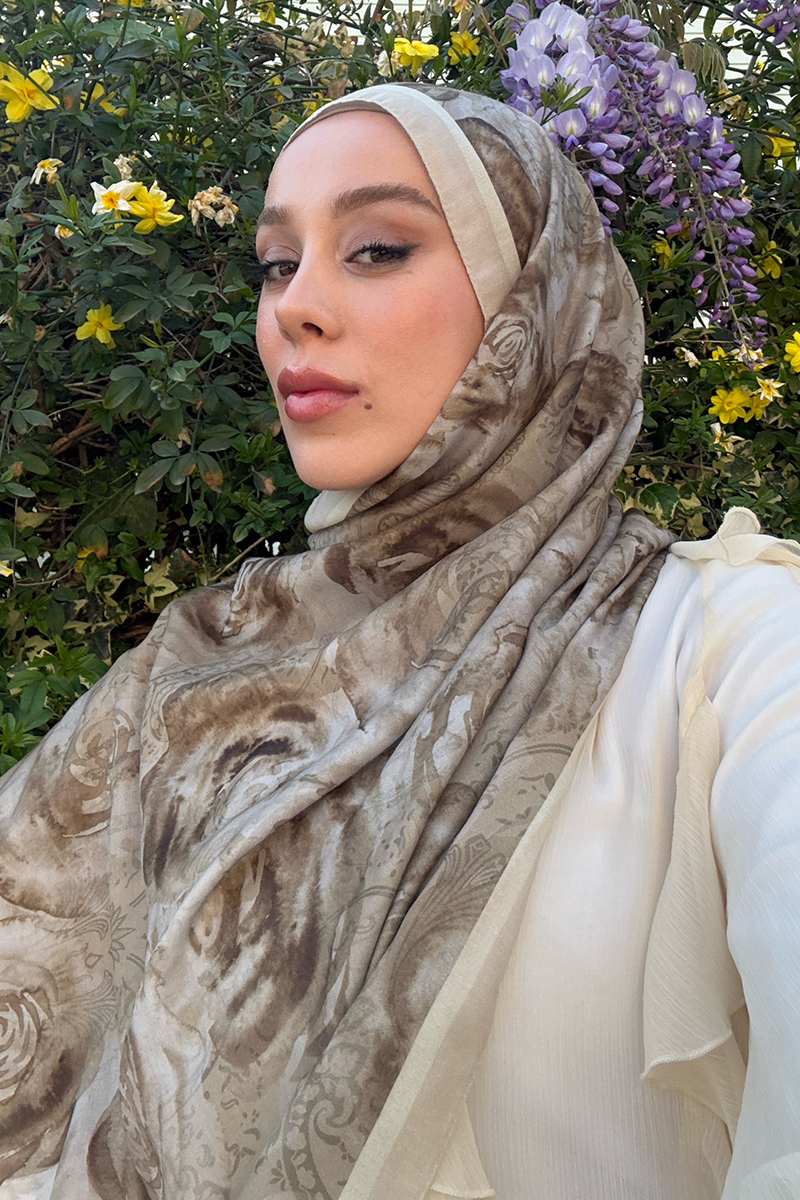 Rossa Desen Soft Şal - Olive - 3