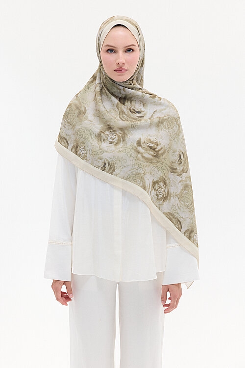 Rossa Desen Soft Şal - Olive 