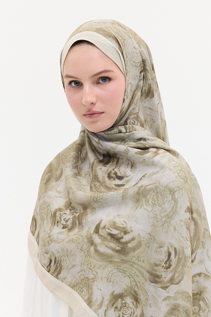 Rossa Desen Soft Şal - Olive - 3
