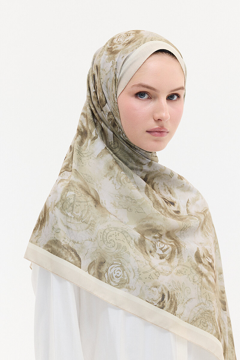Rossa Desen Soft Şal - Olive - 4