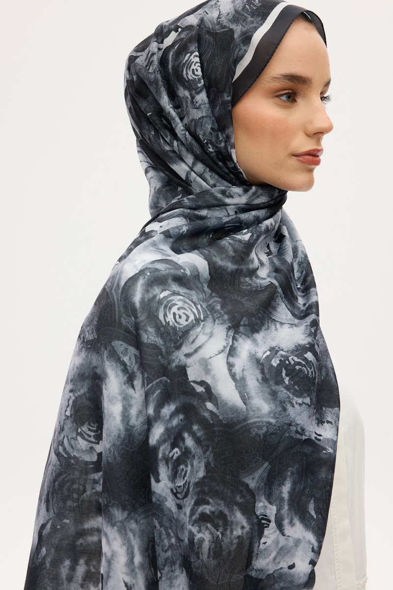 Rossa Desen Soft Şal - Siyah - 4