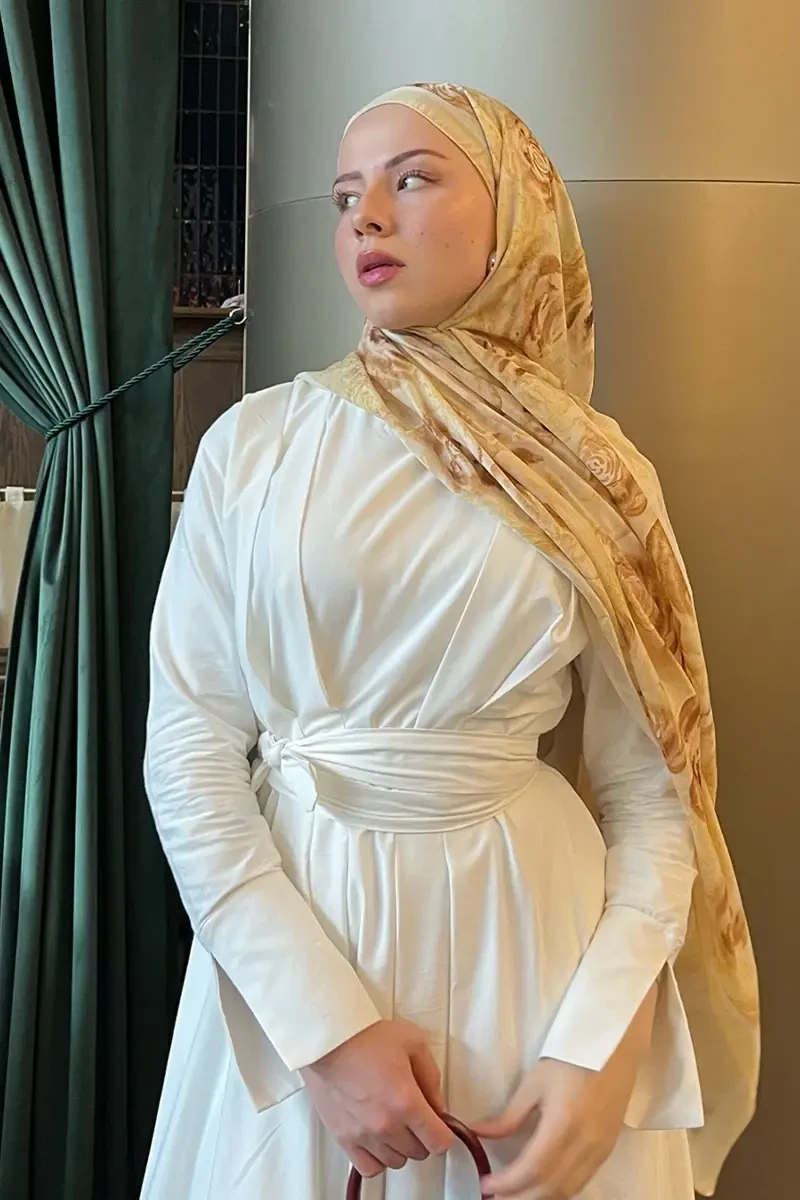 Rossa Desen Soft Şal - Tereyağ Sarısı - 3