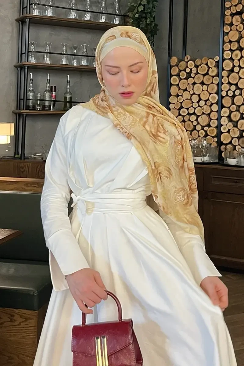 Rossa Desen Soft Şal - Tereyağ Sarısı - 1