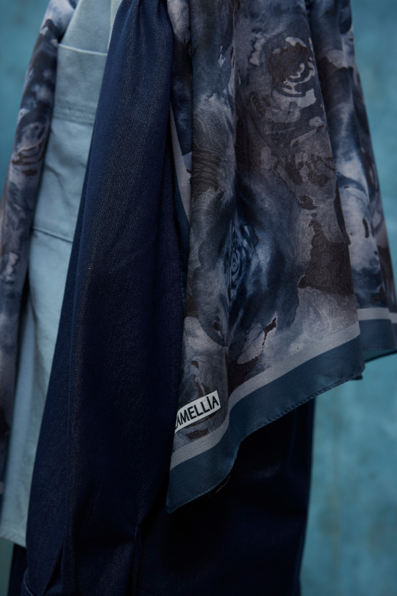 Rossa Desen Soft Şal - Soğuk Mavi - 4