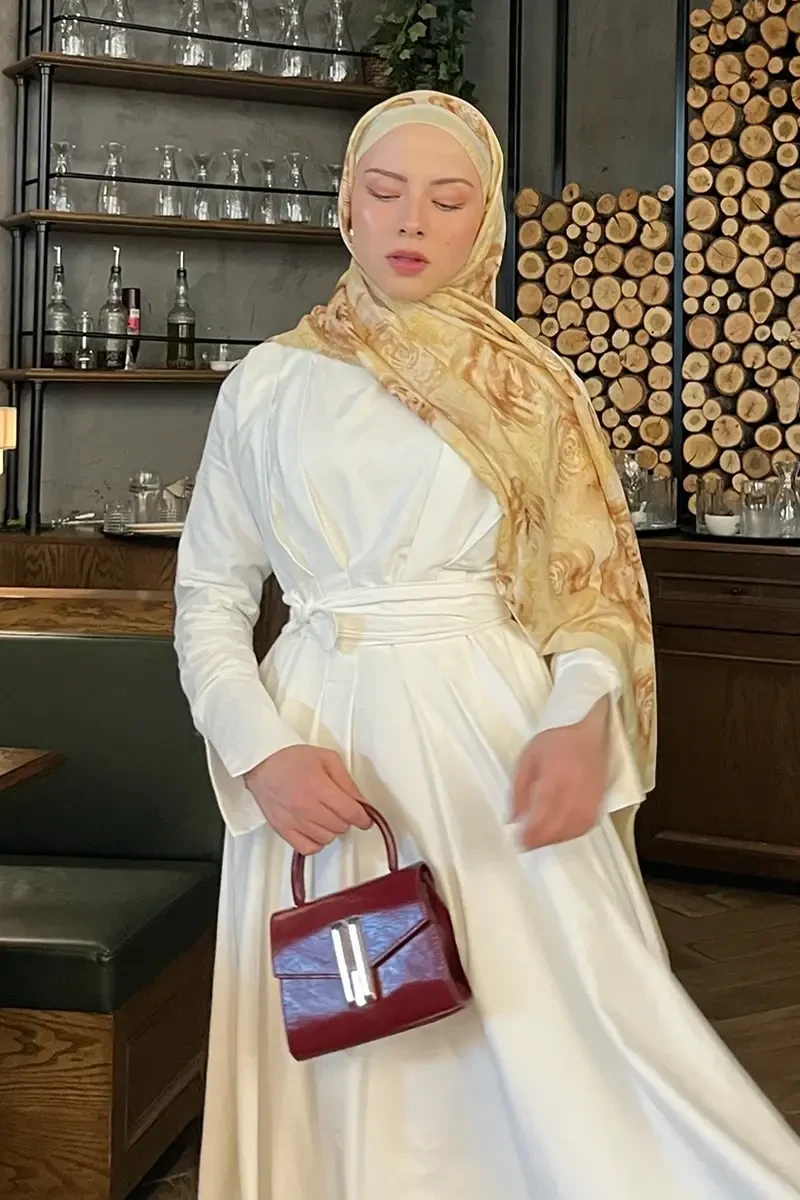 Rossa Desen Soft Şal - Tereyağ Sarısı - 2