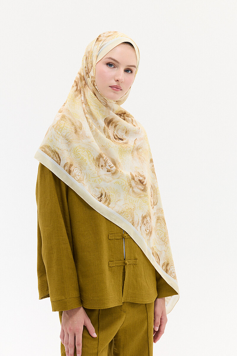 Rossa Desen Soft Şal - Tereyağ Sarısı - 3