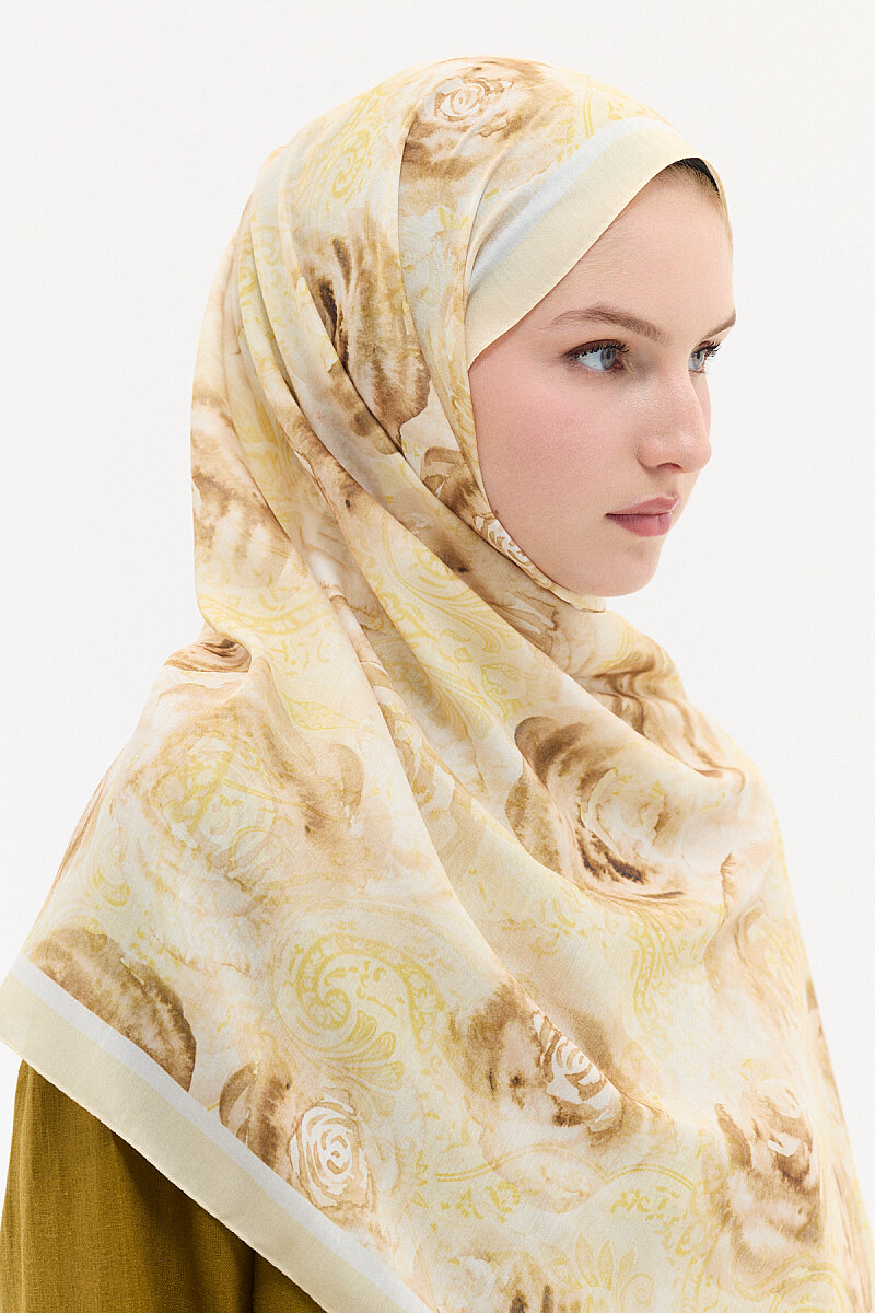 Rossa Desen Soft Şal - Tereyağ Sarısı - 4