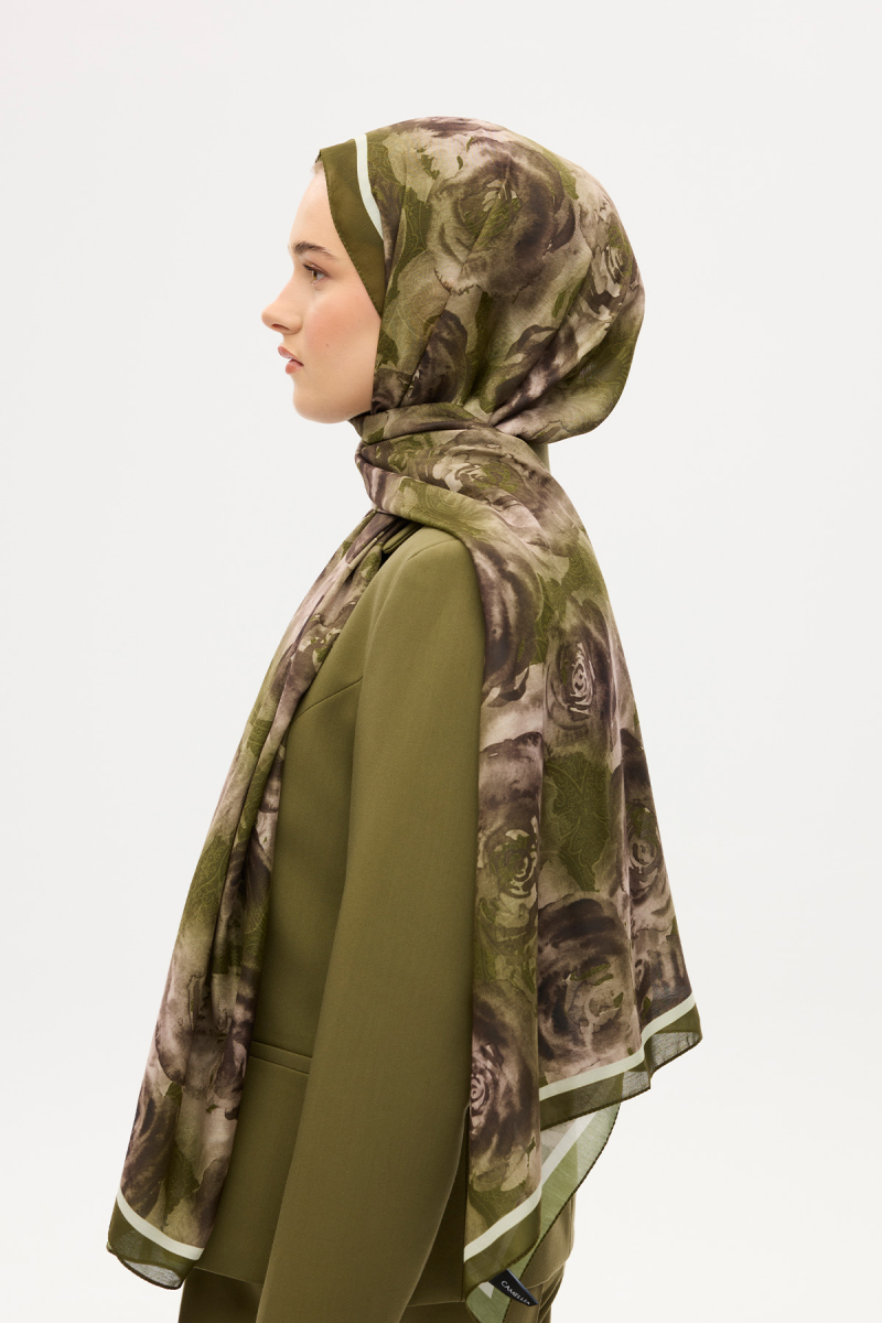 Rossa Desen Soft Şal - Yağ Yeşil - 3