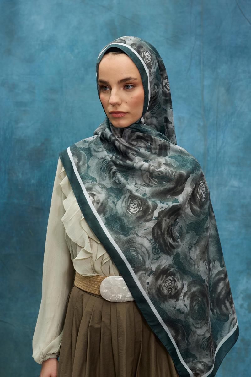 Rossa Desen Soft Şal - Yeşil - 1