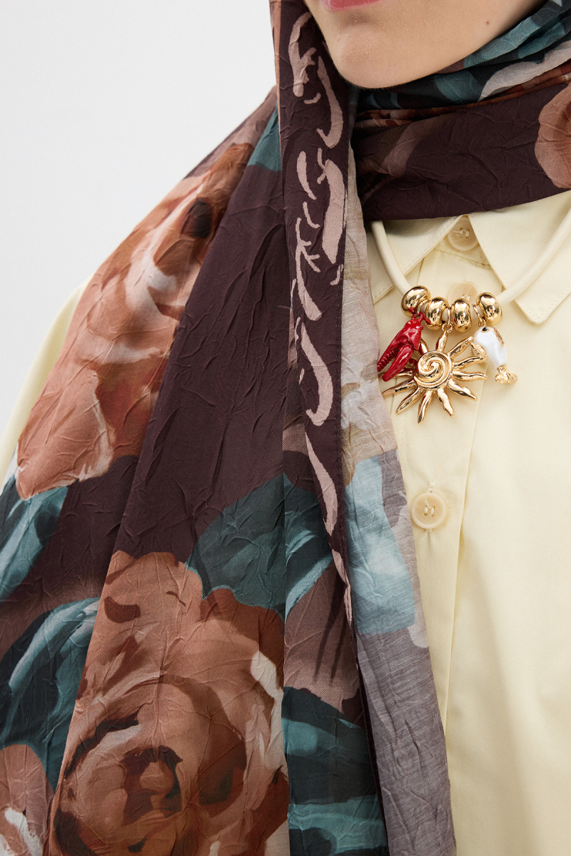 Rossa Kraş Şal - Kahve - 3