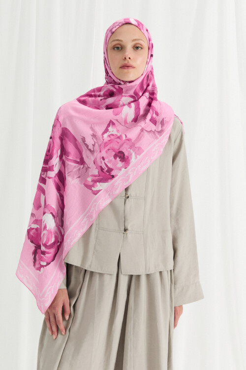 Rossa Kraş Şal - Pembe - Camellia Scarfs