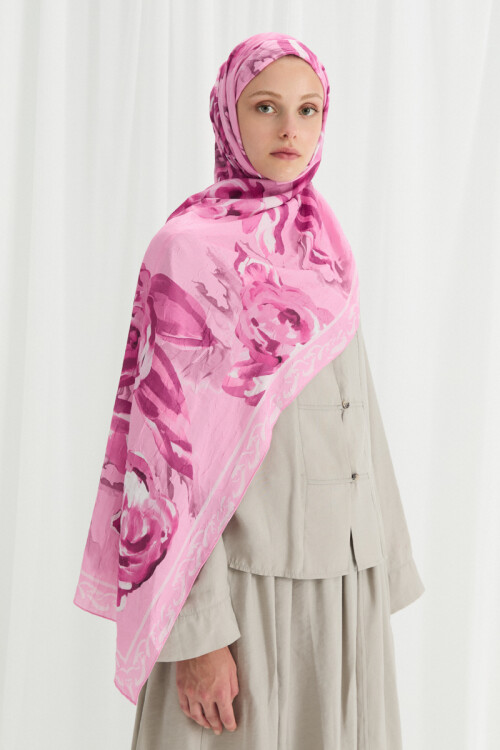 Rossa Kraş Şal - Pembe - Camellia Scarfs (1)