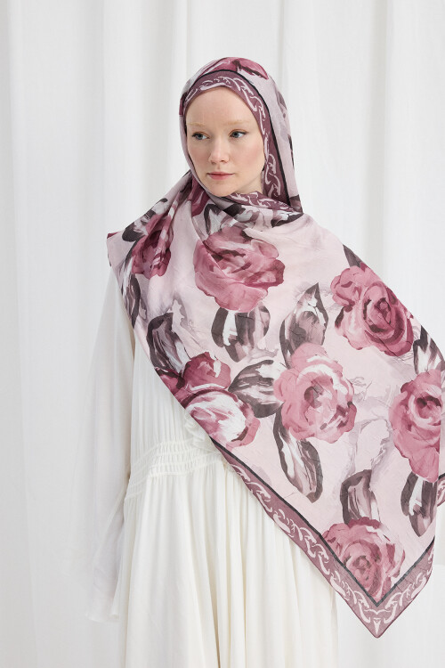 Rossa Kraş Şal - Pudra - Camellia Scarfs (1)
