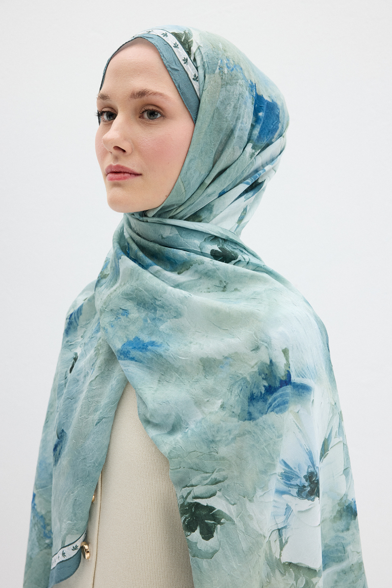 Sera Desen Kraş Şal - Mint - 3