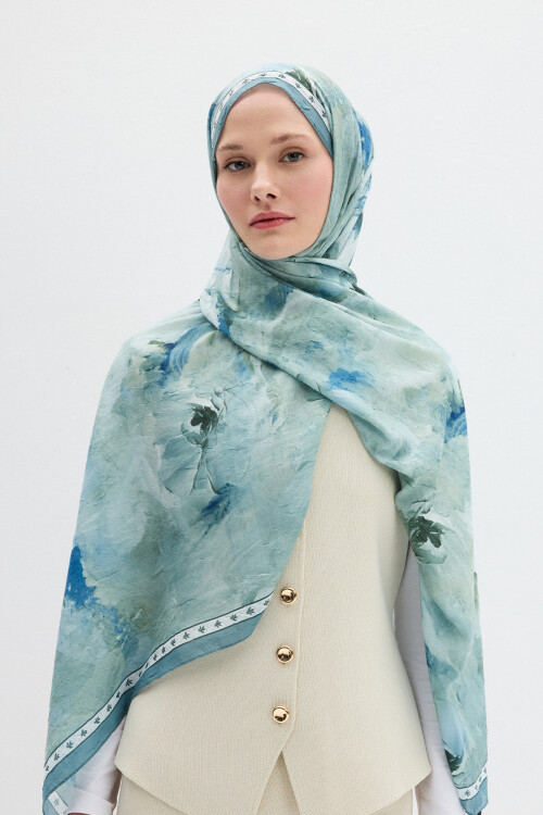 Sera Desen Kraş Şal - Mint - Camellia Scarfs