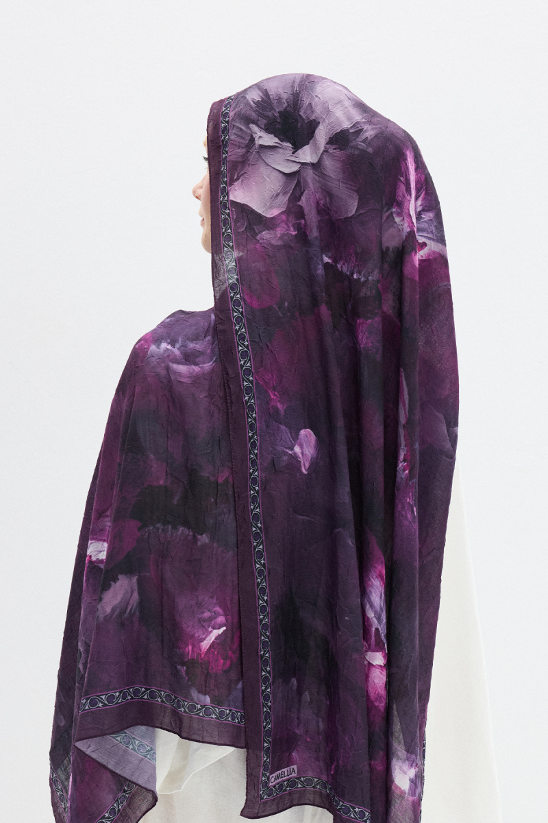 Sera Desen Kraş Şal - Mor - 4