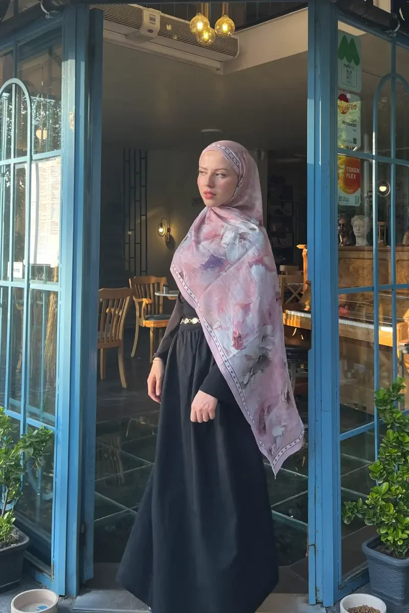 Sera Desen Kraş Şal - Pudra - Camellia Scarfs