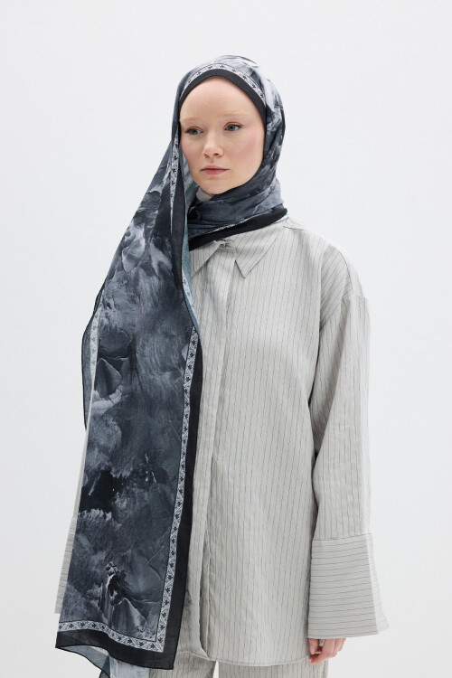 Sera Desen Kraş Şal - Siyah - Camellia Scarfs (1)