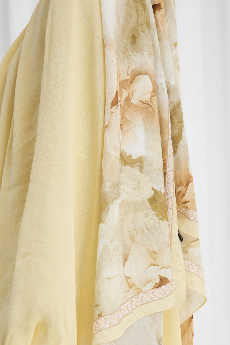 Sera Desen Kraş Şal - Tereyağ Sarısı - 4