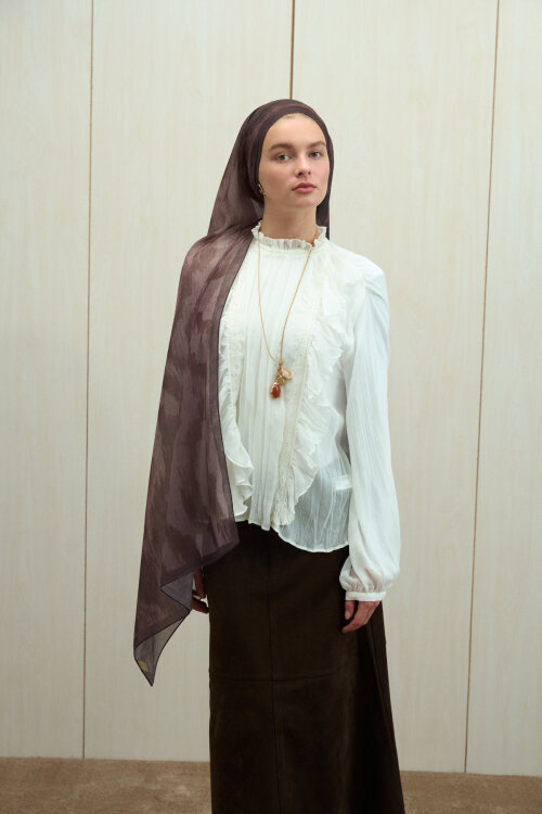 Siesta Rami Şal - Acı Kahve - Camellia Scarfs (1)