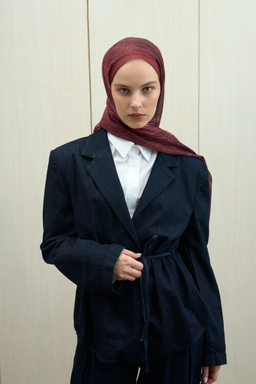 Siesta Rami Şal - Bordo 