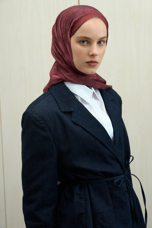 Siesta Rami Şal - Bordo - Camellia Scarfs (1)