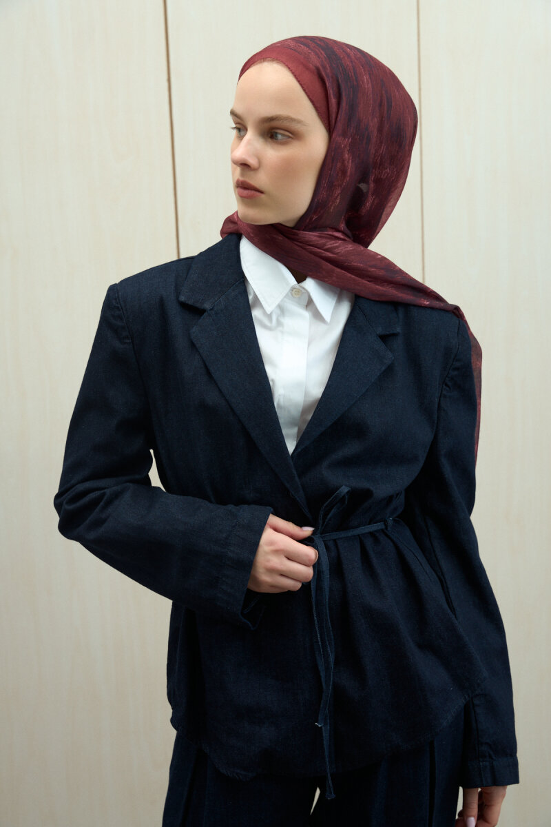 Siesta Rami Şal - Bordo - 3