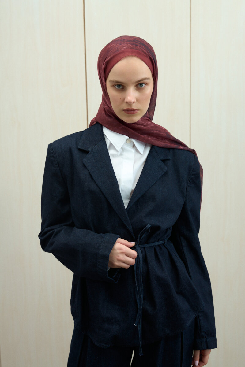 Siesta Rami Şal - Bordo - 1