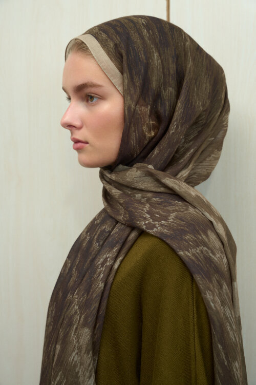 Siesta Rami Şal - Haki - Camellia Scarfs (1)