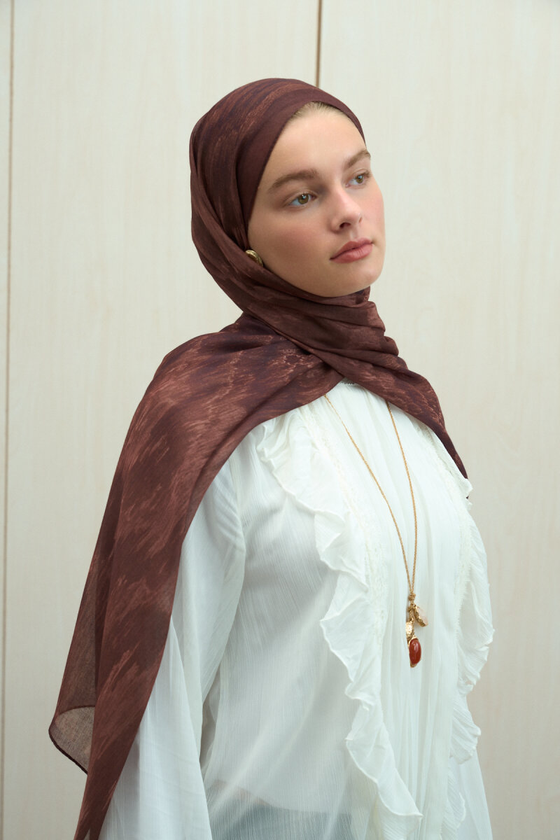 Siesta Rami Şal - Kızıl Kahve - 3