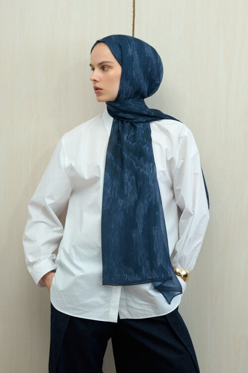 Siesta Rami Şal - Lacivert 