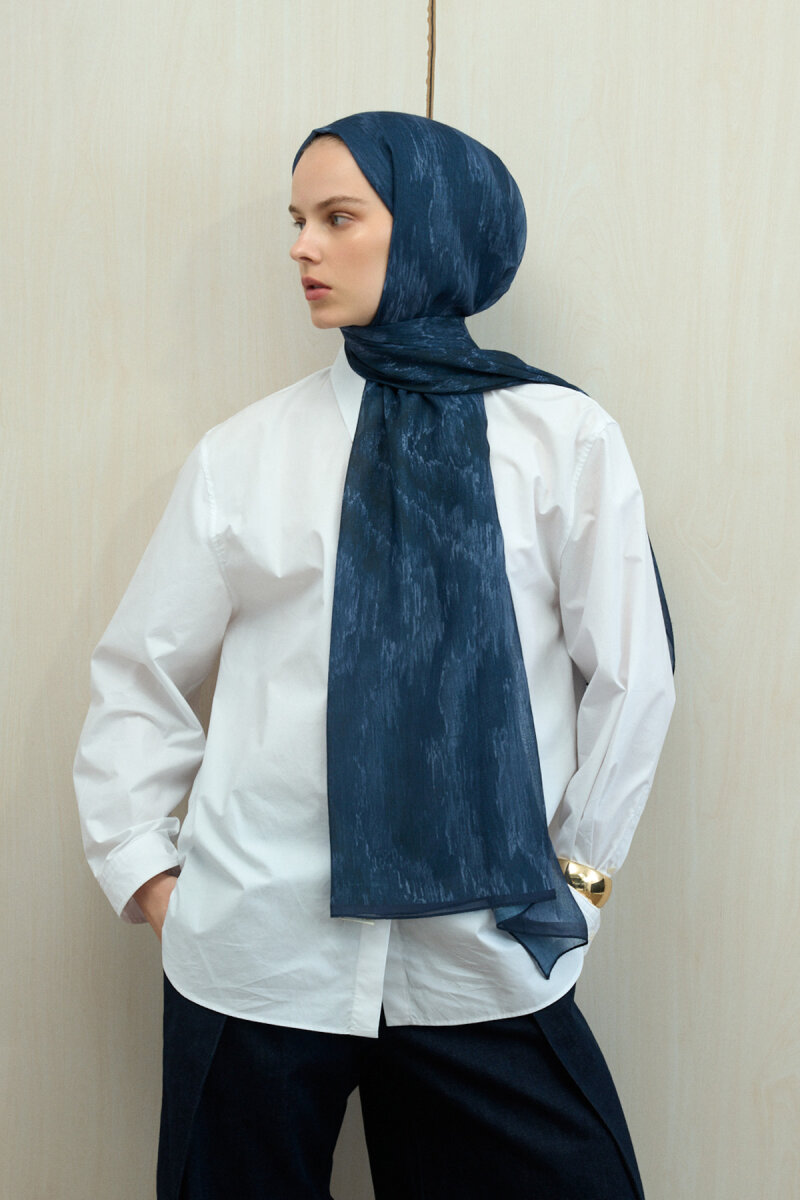 Siesta Rami Şal - Lacivert - 1