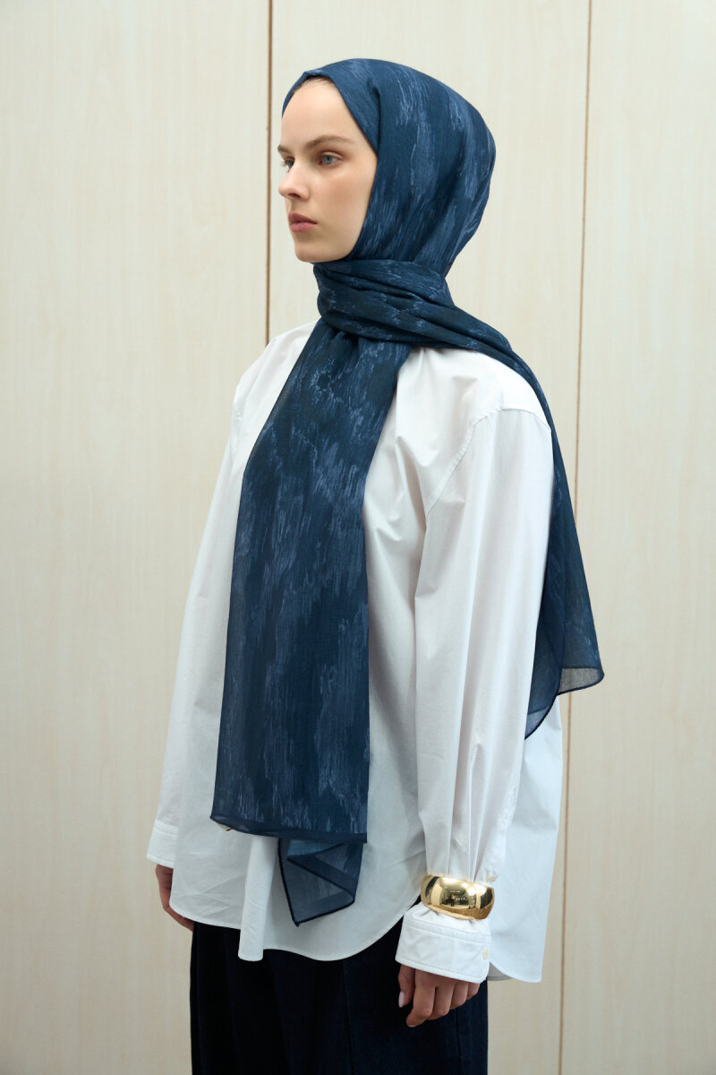 Siesta Rami Şal - Lacivert - 3