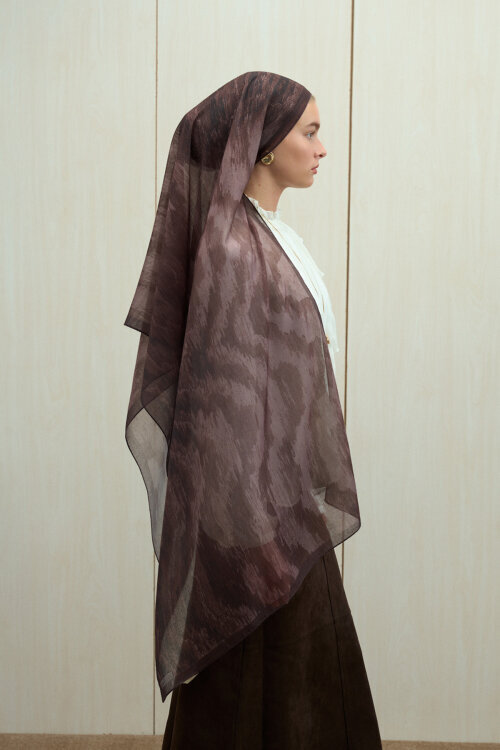 Siesta Soft Pamuk Şal - Acı Kahve - Camellia Scarfs