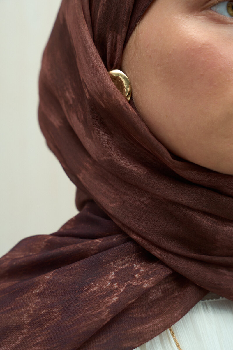 Siesta Soft Pamuk Şal - Kızıl Kahve - 4