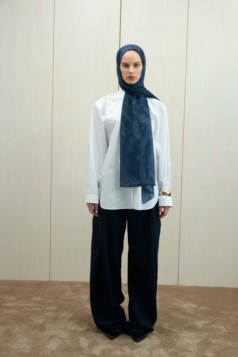 Siesta Soft Pamuk Şal - Lacivert - 2