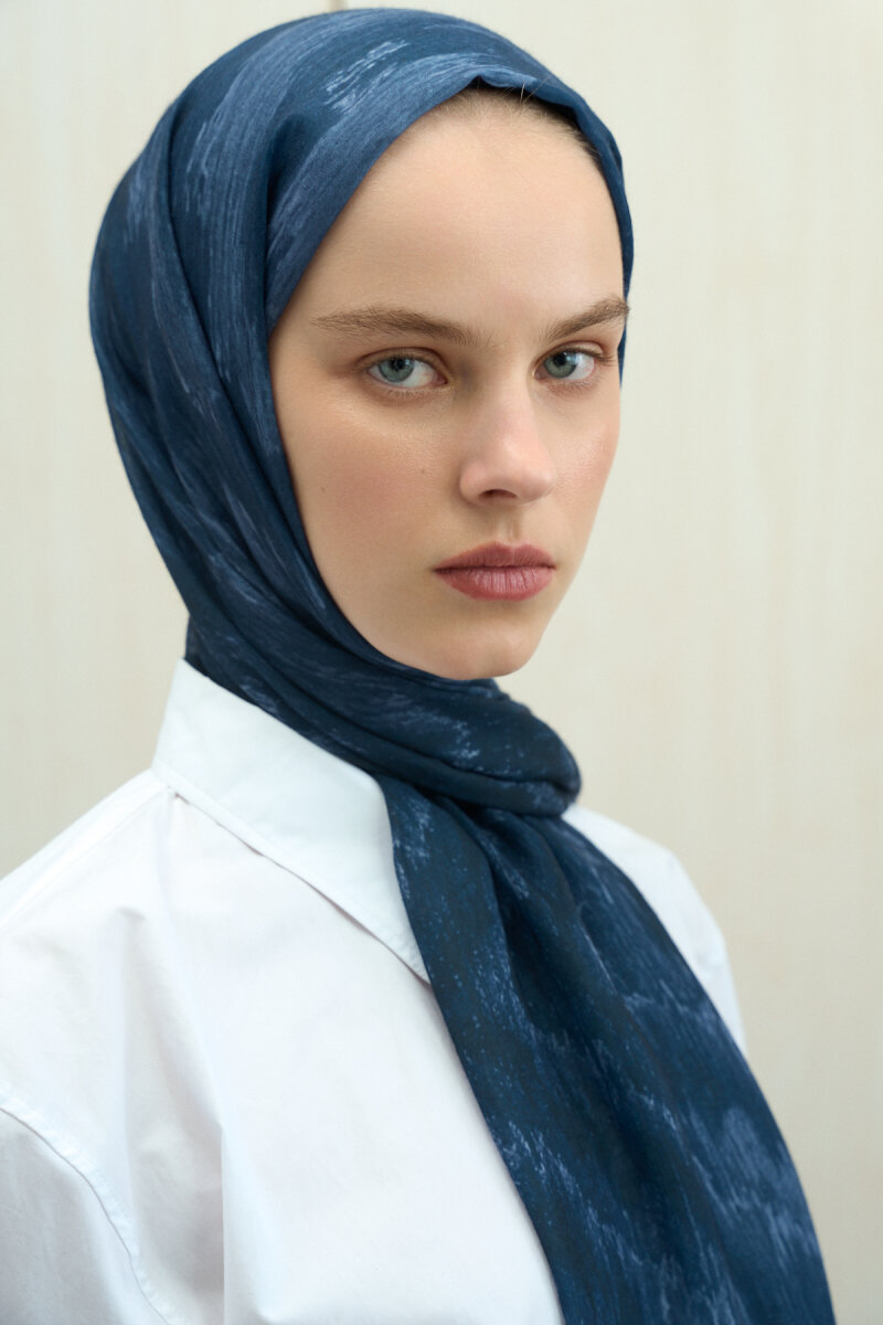 Siesta Soft Pamuk Şal - Lacivert - 4