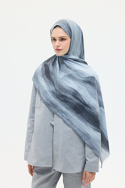 Silent Kraş Şal - Gri 