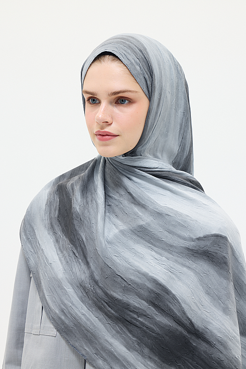 Silent Kraş Şal - Gri - Camellia Scarfs