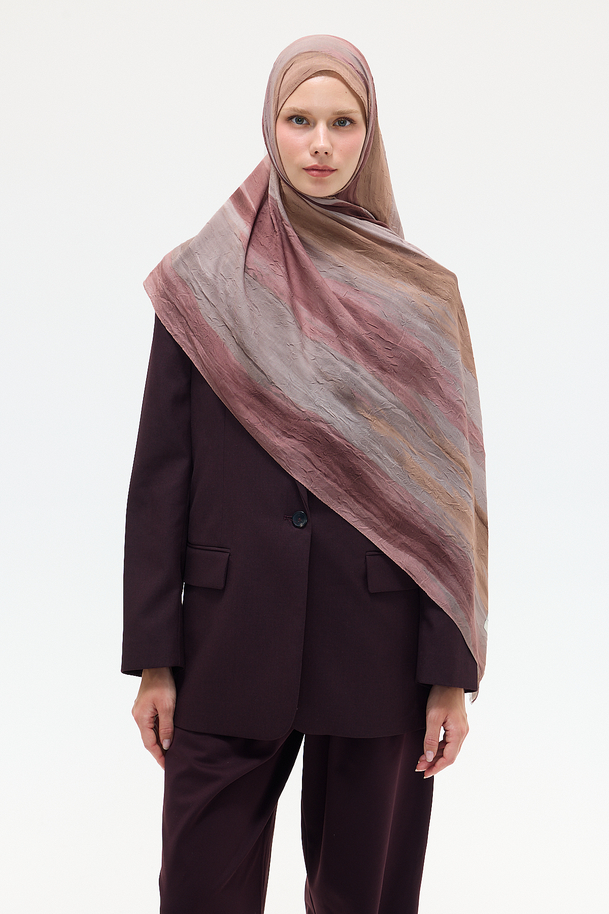 Silent Kraş Şal - Gül - Camellia Scarfs