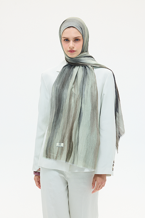 Silent Kraş Şal - Vizon - Camellia Scarfs