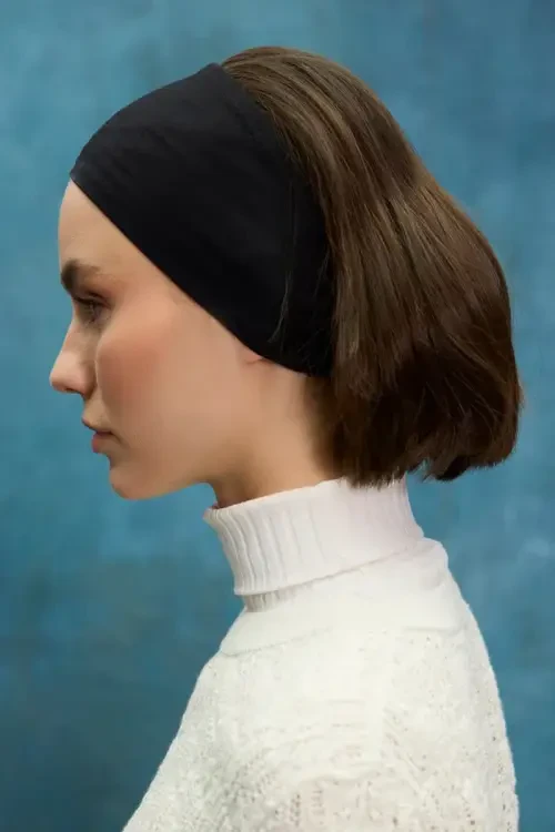 Silikonlu Bandana Bone - Siyah - Camellia Scarfs (1)